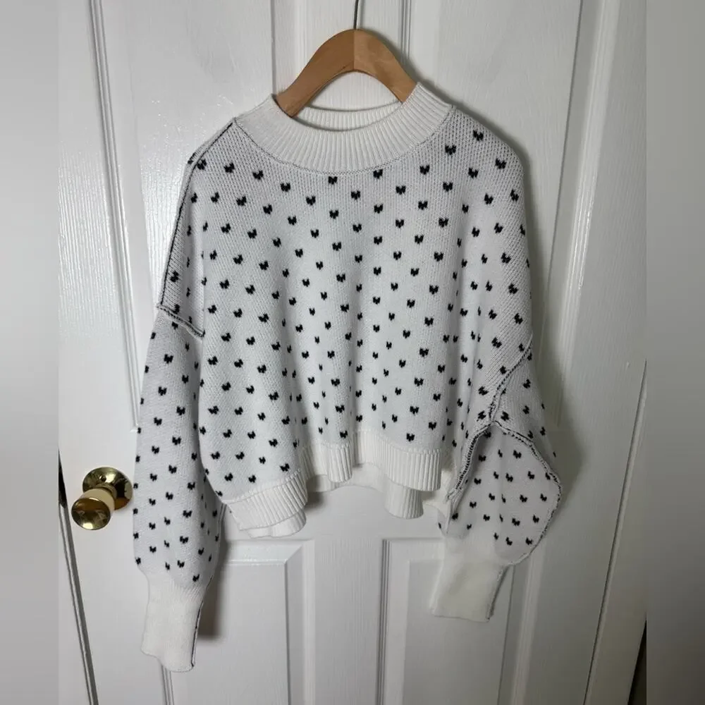 Free People Pattern Easy Street Crop Pullover XS